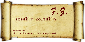 Ficsór Zoltán névjegykártya