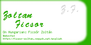 zoltan ficsor business card