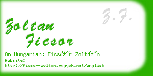 zoltan ficsor business card